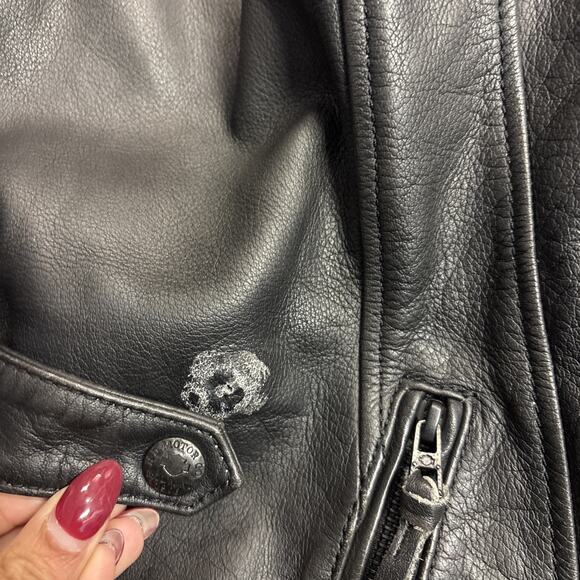 Harley Davidson Women's XL 100% Genuine Leather Motorcycle Jacket Embroidery - Picture 14 of 15